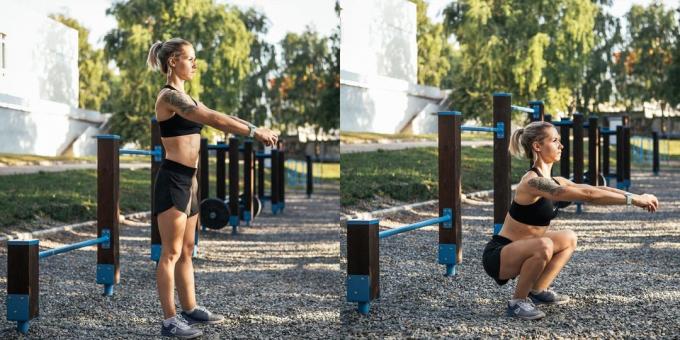 effectieve oefeningen: squats Air