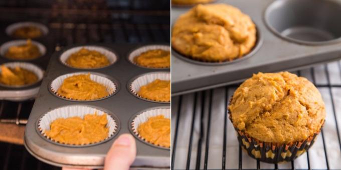 Pompoenmuffins: het afgewerkte gerecht