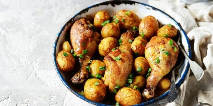 Kippenboutjes met aardappelen