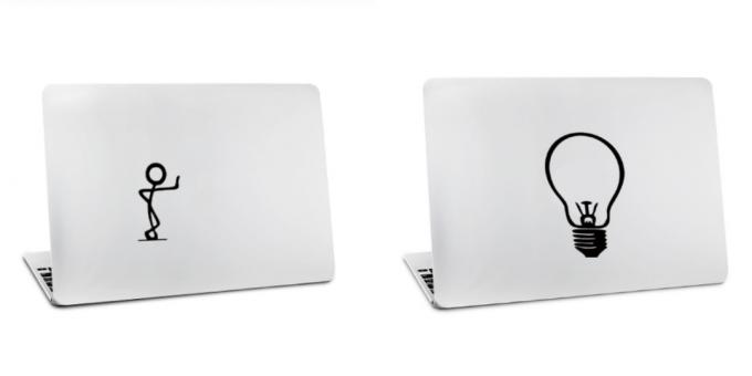 De sticker op de laptop voor Mac