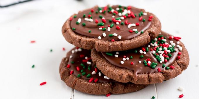 Christmas cookies met chocolade glazuur