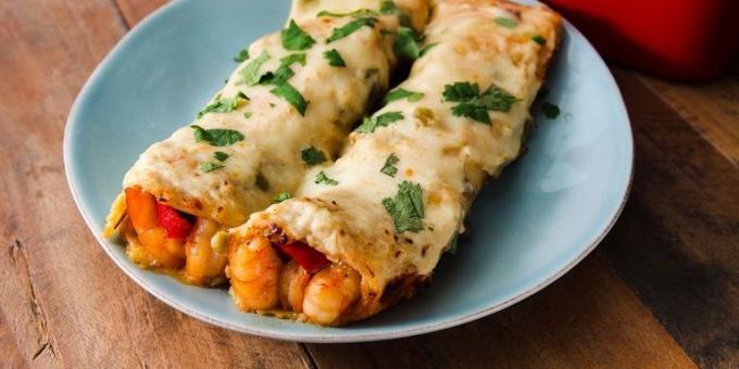Hoe maak je garnalen koken: Enchilada met garnalen en peper