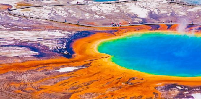 Ongelooflijk mooi plaats: De grote Prismatische Lente in Yellowstone National Park, Verenigde Staten