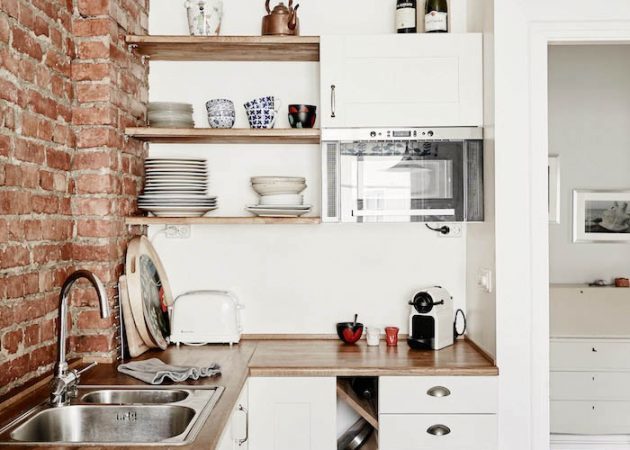 Kleine keuken ontwerp: planken