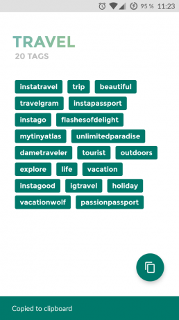 Vergroten voor Instagram: één categorie hashtags