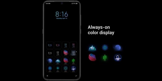 Kenmerken Xiaomi Mi 9: Always On Display