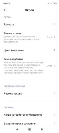 Redmi Note 9 Pro: scherminstellingen