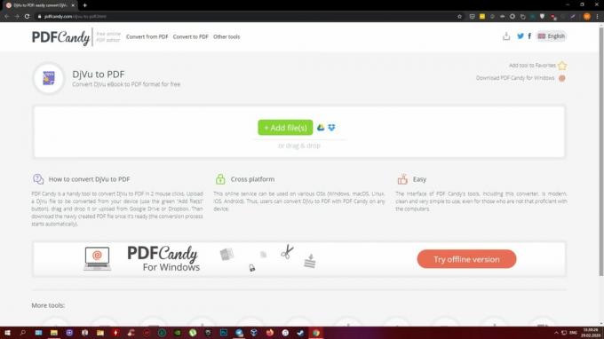 Converteer DjVu naar PDF online: PDFCandy