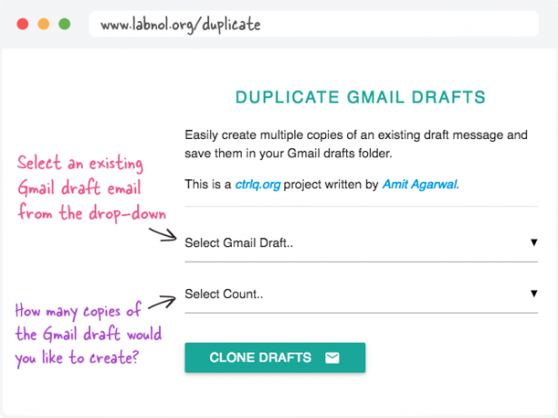 duplicate-gmail-draft task