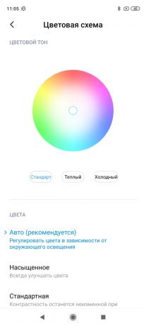 Redmi Note 9 Pro: kleurinstellingen