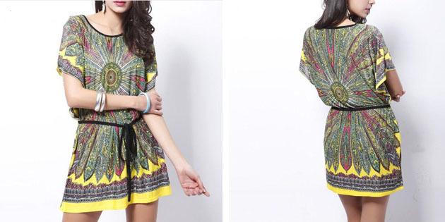 Strand jurk: jurk met etnische print