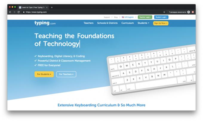 Typing.com - typen tutor in het Engels