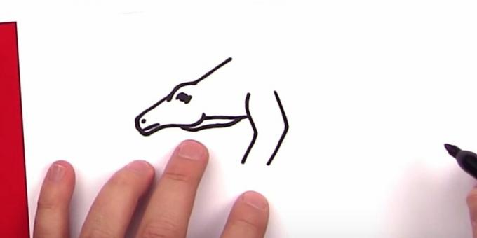 Hoe een stegosaurus te tekenen: voeg een deel van een poot toe