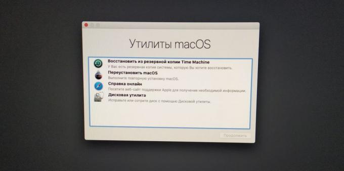 Hoe kan ik de snelheid van uw computer voor MacOS: selecteer "Reset MacOS»