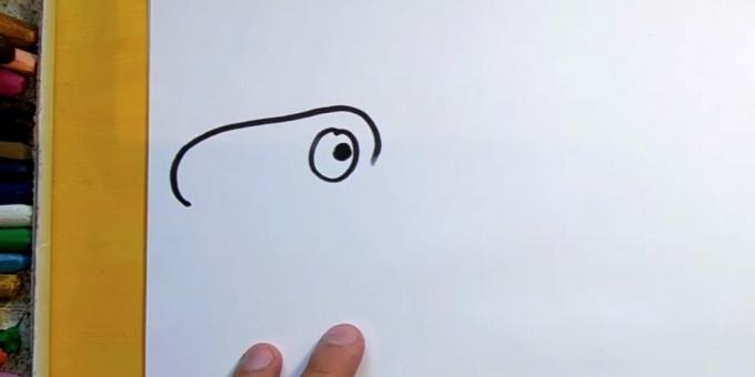 Hoe een dinosaurus te tekenen: teken een deel van het hoofd