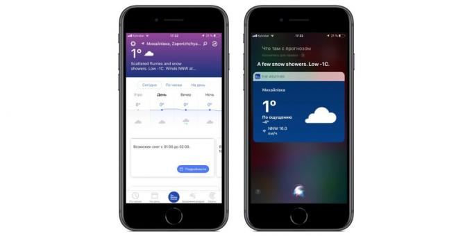 Enabled applicaties snel Siri commando's in iOS 12: The Weather Channel
