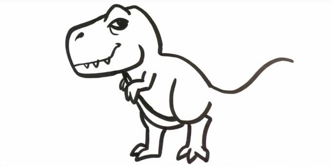 Hoe een tyrannosaurus te tekenen: teken de achterpoten