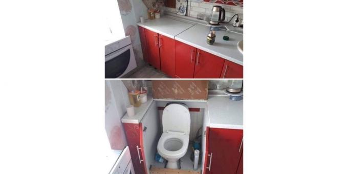 Keuken met toilet