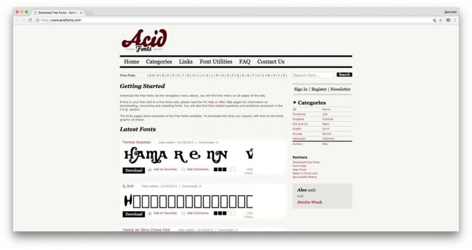 Waar te downloaden fonts gratis: Acid Fonts