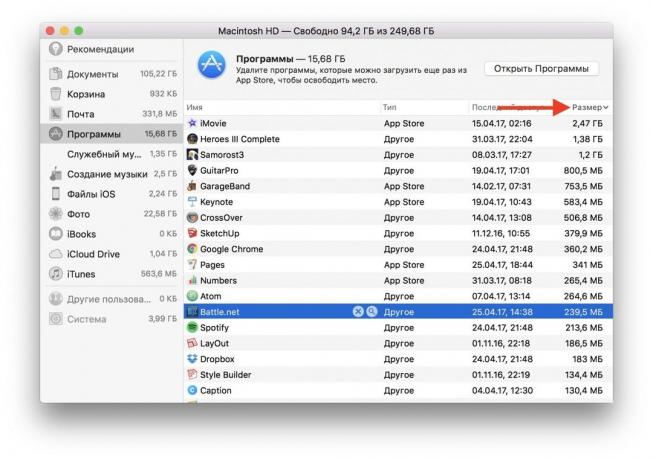 hoe je vrije ruimte op de Mac: het programma