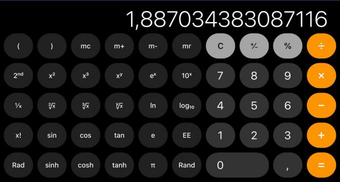 iPhone-engineering calculator