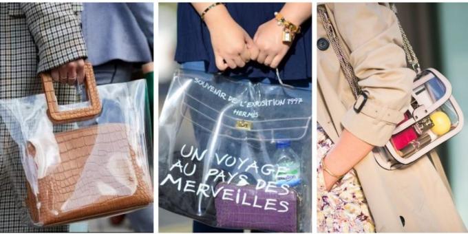 Mode handtassen 2018: Transparante zak zak