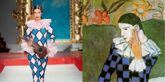 Model Moschino en Picasso "Scheve Harlekijn"