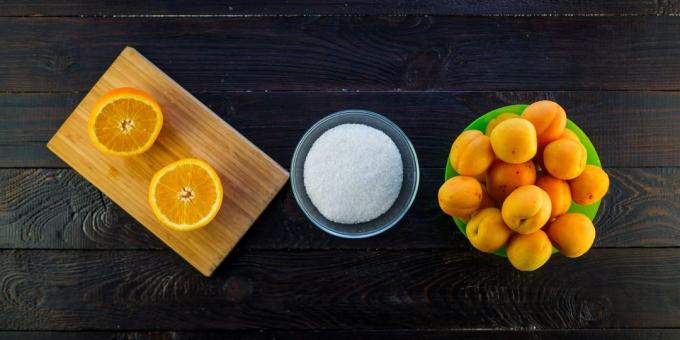 Een heel eenvoudig recept voor jam van abrikozen en sinaasappelen: Ingrediënten