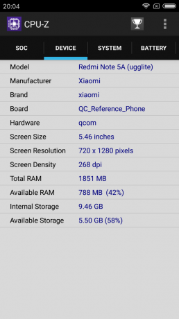 Xiaomi redmi Opmerking 5a: technische specificaties