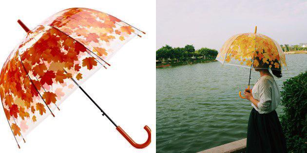 Paraplu met bladeren
