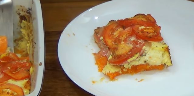 Gebakken pompoen met tomaten en feta kaas
