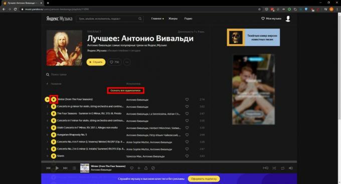 Hoe een nummer van Yandex te downloaden. Muziek ": YaMusic.pro