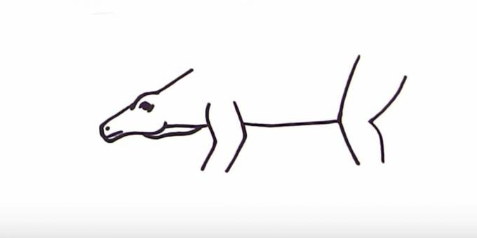 Hoe een Stegosaurus te tekenen: voeg de buik en het achterbeen toe