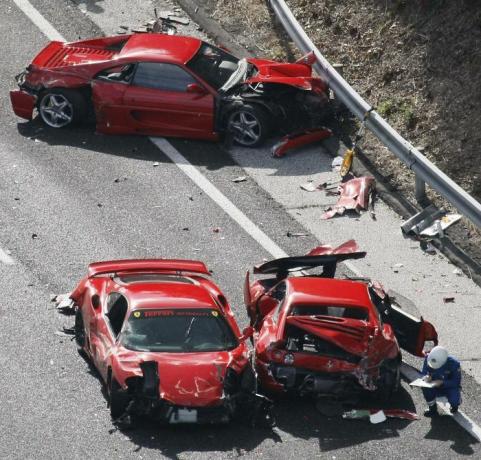 Ongeval met Ferrari