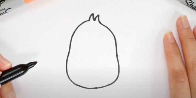 Pasen-tekeningen: teken het lichaam van een kip