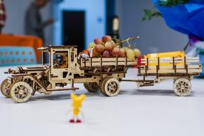 Overzicht UGEARS ontwerper: houten vrachtwagen die zonder batterijen gaat