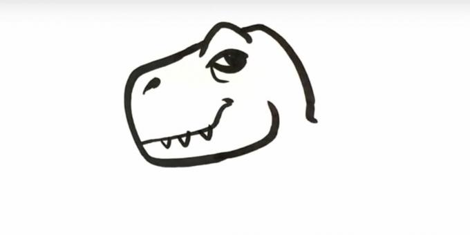 Hoe een dinosaurus te tekenen: maak het hoofd af