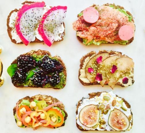 Bright toppings voor toast