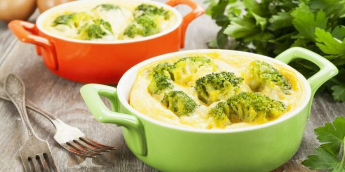 Omelet met broccoli in de oven