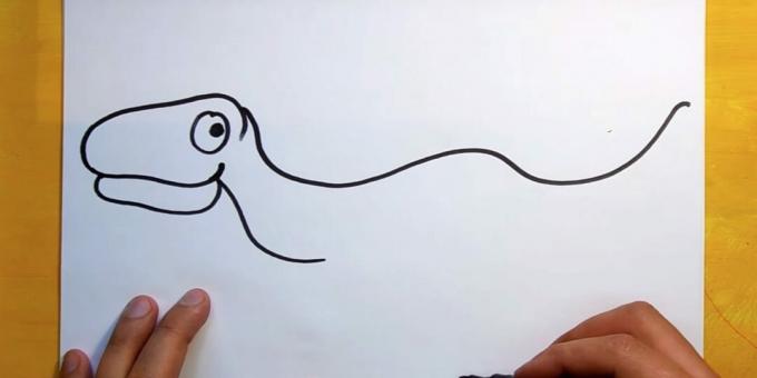 Hoe een dinosaurus te tekenen: voeg het hoofd en de nek toe