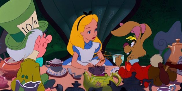 Still uit de animatiefilm "Alice in Wonderland" in 1951