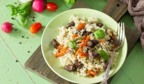 Rijst met hartjes en groenten
