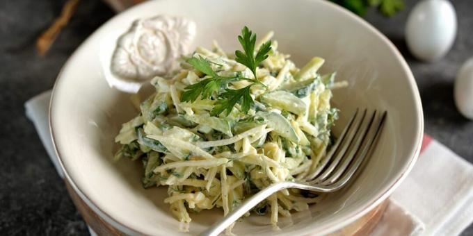 Salade met koolrabi en eieren