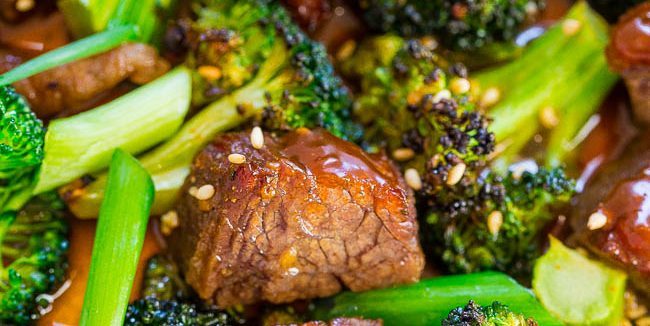 Hoe rundvlees koken in de oven: rundvlees met broccoli in sojasaus met honing en gember
