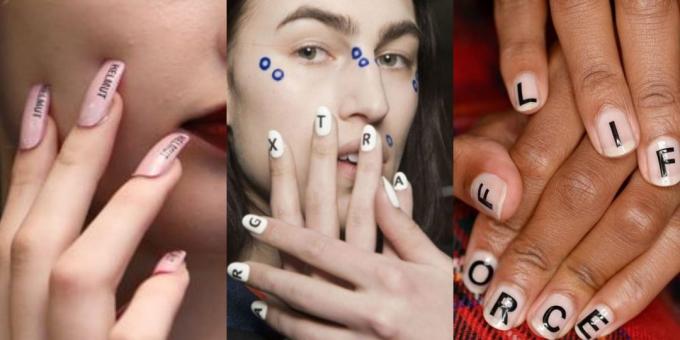 Fashion Nails 2018: Manicure met letters