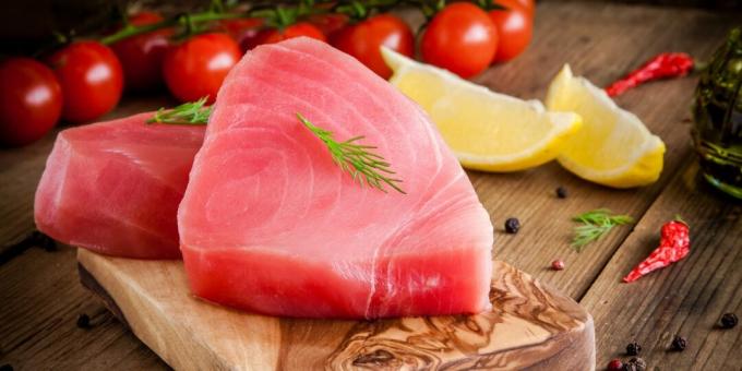 Levensmiddelen die jodium bevatten: tonijn