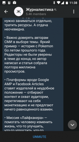 telegram voor Android: dark theme