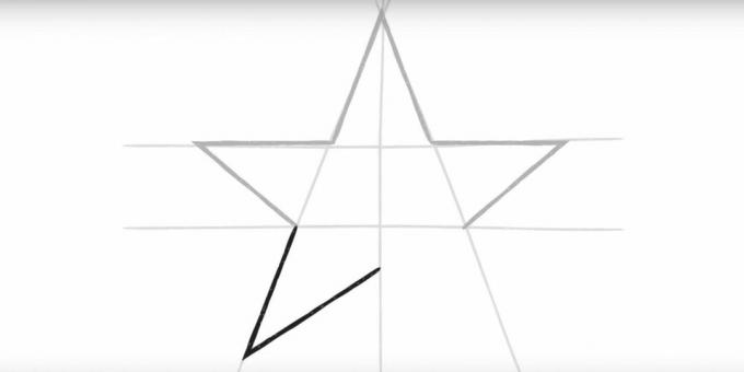 Teken het vierde punt van de ster