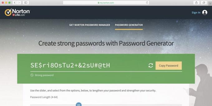 Generator Norton Password Manager Password