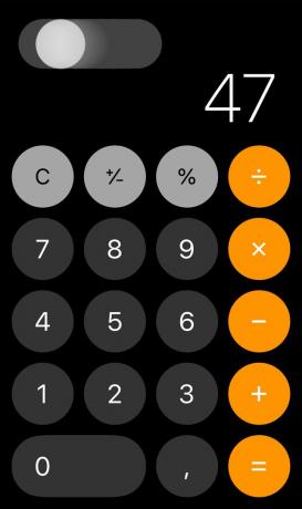 swipe op iOS calculator